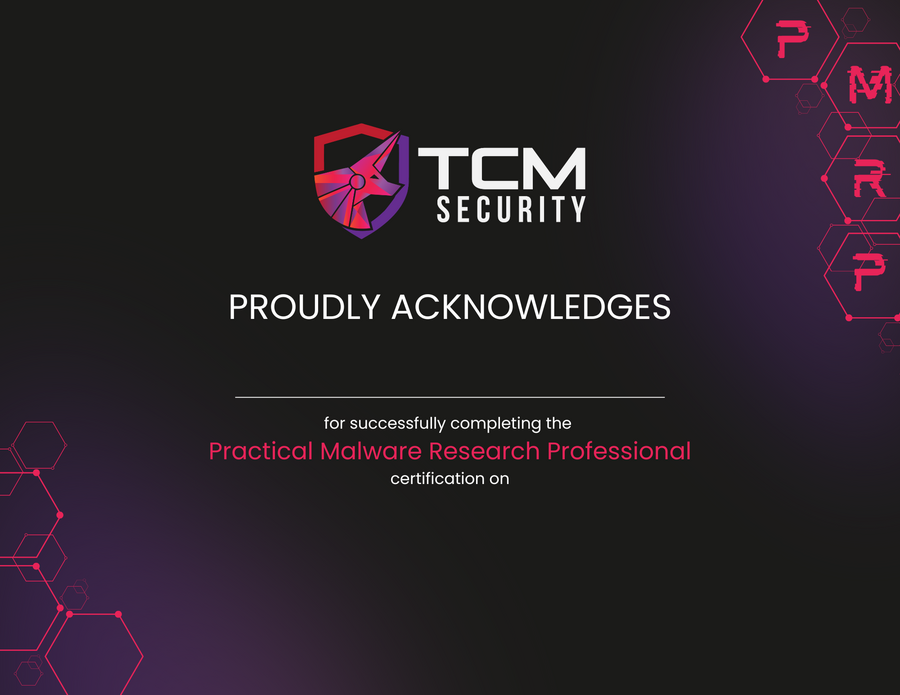 Practical Malware Research Professional (PMRP)